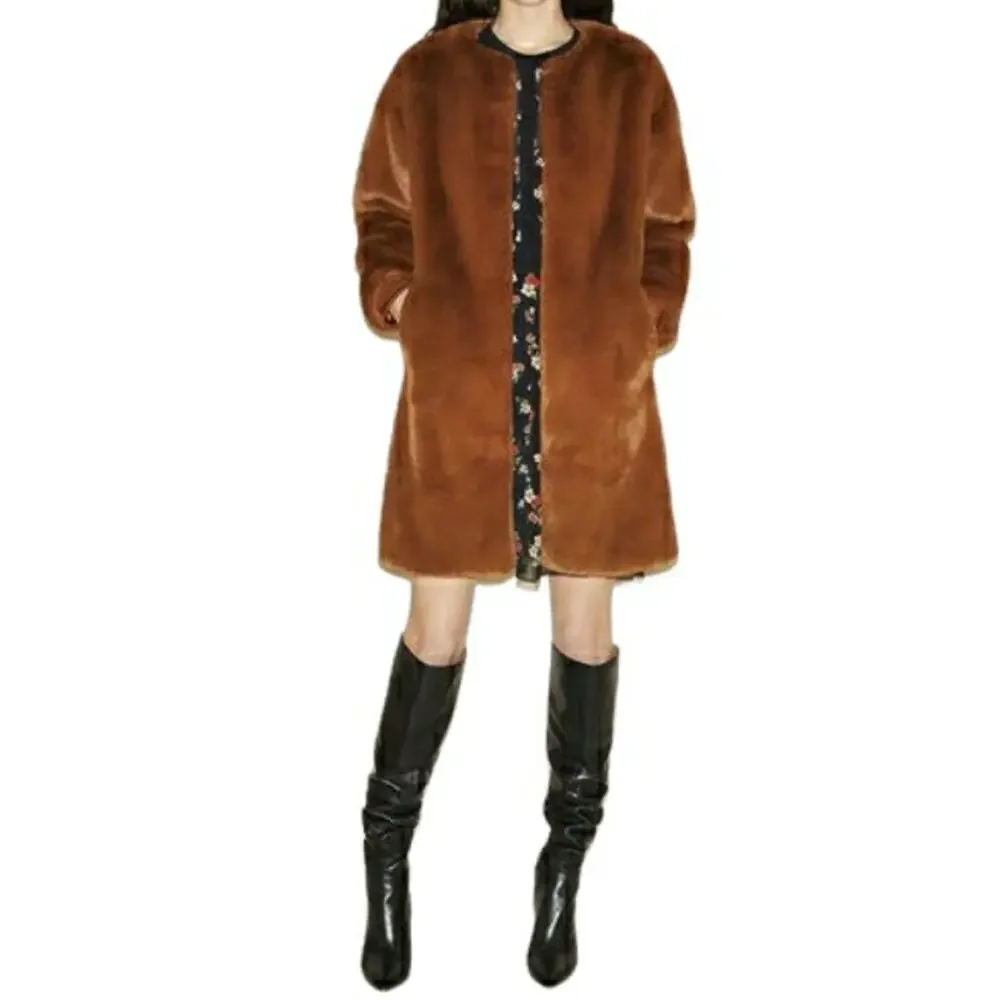 MAJE Fauve leather pointed pointy toe thigh over the knee black boots 40 9 NEW